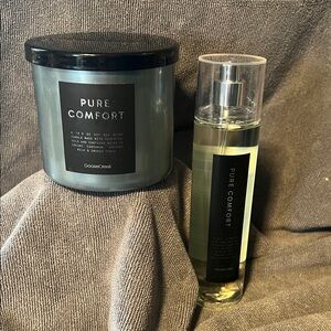Goose Creek Pure Comfort Candle and Spray Set - Black and Green